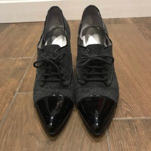 Marc Fisher Black Patent Leather Toe Booties